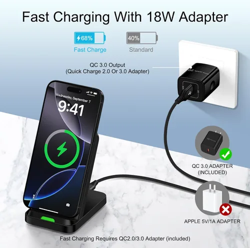Vista 2 de Soporte de cargador inalámbrico para Samsung Galaxy S26 S25 FE Ultra Plus