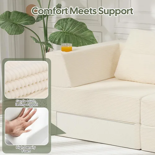 Vista 7 de COMAX - Sofá cama futón, sofá cama convertible, sofás plegables sin hueso