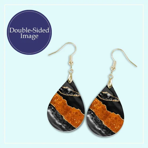 Vista 66 de Dangle Earrings for Women Colorful Dangling Drop Statement Jewelry Printed MDF Wood Teardrop Double Side Print Handmade by The Painted Pug