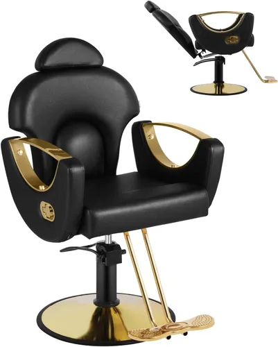 Vista 16 de Silla de salón, silla reclinable para estilista, silla de peluquería con bomba hidráulica resistente, silla de peluquería para peluquería trenzada