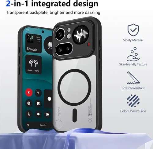 Vista 604 de Funda magnética transparente compatible con Xiaomi 17T, color negro 2 en 1 PC + TPU cubierta de teléfono a prueba de golpes, carcasa protectora