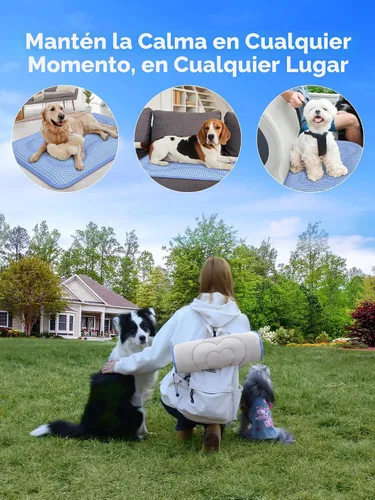 Vista 9 de Rywell - Alfombrilla de enfriamiento gruesa para perros, 44 x 32 pulgadas Azul