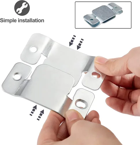 Vista 3 de DEEPDREAM 12 conectores seccionales de sofá de metal, clips de sofá, conector de muebles entrelazados con 28 tornillos