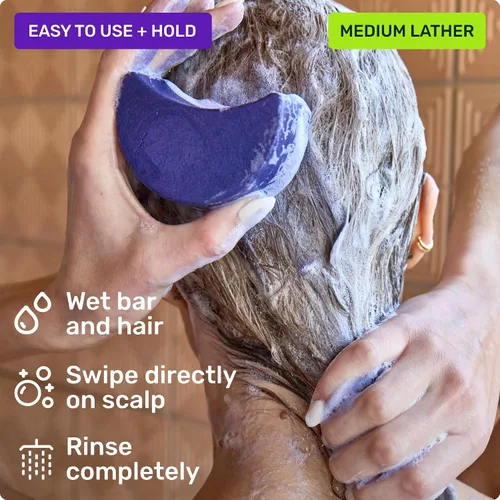 Vista 8 de Ethique Barra de champú morado para tonificar el cabello cobrizo, sin plástico, sin crueldad, vegano, 3.88 onzas, anteriormente Tone It Down