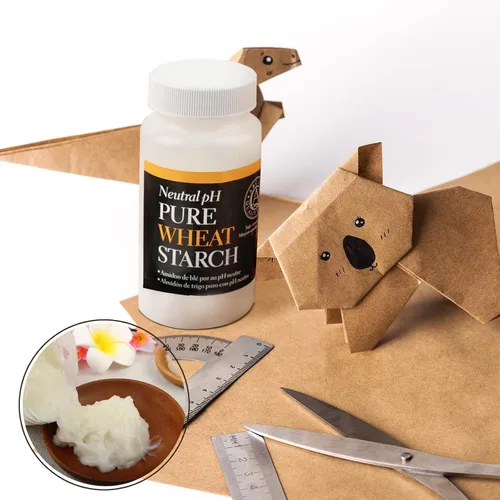 Vista 7 de Lineco, Adhesivo de almidón de trigo puro pH neutro (8oz) Ideal para colgar obras de arte, enmarcar, reparar proyectos de papel