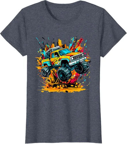 Vista 64 de Monster Trucks Are My Jam - Camiseta Monster Truck, Negro