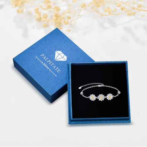 Vista 7 de Palpitate Pulseras de plata de ley 925 para mujeres y niñas, joyería de regalo de cadena ajustable