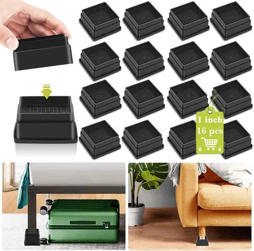 Vista 49 de Paquete de 12 elevadores de muebles de 1, 2 o 3 pulgadas, elevadores de cama ajustables resistentes para mesa, escritorio, sofá, silla, gabinete