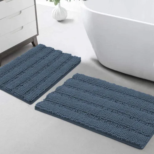 Vista 88 de Turquoize Alfombra de baño de chenilla de lujo para baño, extra absorbente, alfombra de ducha de microfibra antideslizante para baño, alfombra Aqua