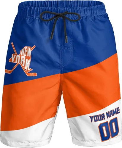 Vista 25 de Custom Hockey Men's Shorts Gifts for Men Casual City Youth Fans Sport Beach Shorts Add Name & Number Quick Dry