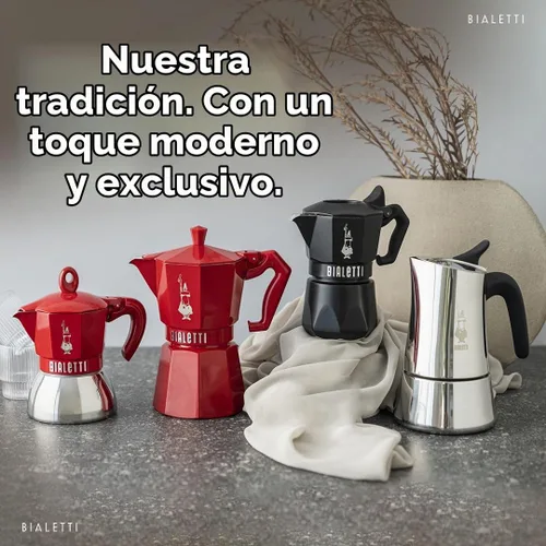 Vista 8 de Bialetti Moon Exclusive - Olla Moka de acero inoxidable de inducción, cafetera de estufa para espresso, cafetera italiana, 4 tomas de café expreso