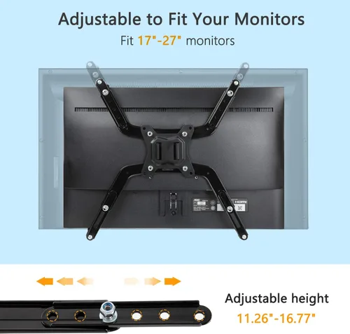 Vista 6 de HUANUO Kit adaptador universal de montaje VESA, adaptador no VESA para pantallas de monitor de 17 a 27 pulgadas a montaje VESA de 75x75