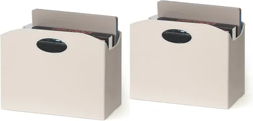 Vista 10 de EZDeco Revistero plegable con soporte para revistas de PU de cuero en el suelo, organizador de archivos de PU para periódicos, libros, cesta