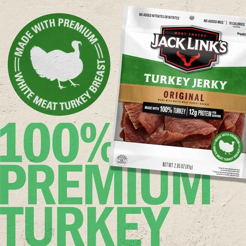 Vista 3 de Jack Links Carne seca de pavo sin glutamato monosódico, original