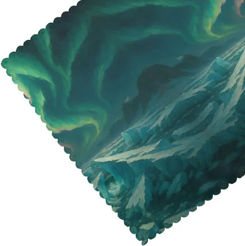 Vista 5 de Rectangular Placemats Set of 4, Heat Resistant Aurora Printed Kitchen Dining Table Mats