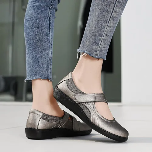 Vista 6 de Zapatos planos clásicos y cómodos Mary Jane para mujer, zapatos de vestir casuales a la moda, bonitos zapatos de vestir con puntera cerrada, ligeros