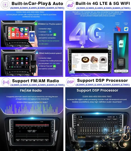 Vista 4 de Android 11 Car Stereo Radio Car-Play para Hyundai I20 2015-2018 LHD 2011 Reproductor Multimedia Soporte Navegación GPS BT FM 4G WiFi Volante Control