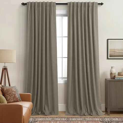 Vista 103 de KOUFALL - Cortinas de medio estilo francés de lino para ventana, juego de 2 cortinas cortas de 40 pulgadas de longitud, para privacidad, cortinas