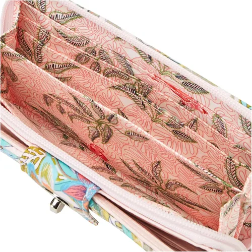Vista 5 de Vera Bradley Cartera de algodón con protección RFID para mujer, Painted Feathers