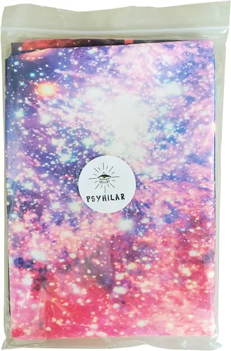 Vista 7 de Pósteres de luz negra para adultos, tapiz de luz negra galaxia, tapiz de pared espacial con estrellas moradas, tapiz reactivo a los rayos UV