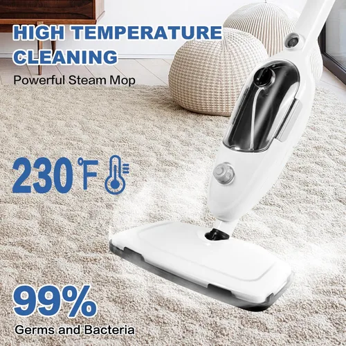 Vista 4 de Limpiadora de Trapeador de Vapor 10 en 1 con Práctica Unidad Portátil Desmontable, Laminado/Madera Dura/Azulejos/Alfombra Cocina - Prendas - Ropa