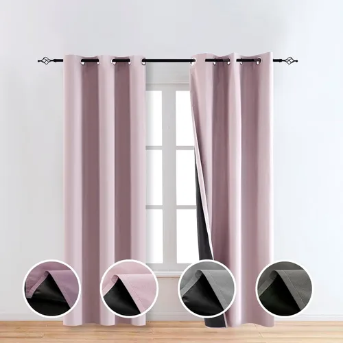 Vista 9 de Cortinas opacas 100% para dormitorio, cortinas opacas para sala de estar, cortinas de oscurecimiento de habitación de 84 pulgadas, cortinas opacas