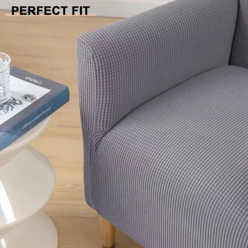 Vista 4 de Funda impermeable para silla decorativa con brazos, elástica de jacquard individual, funda de sofá suave tapizada para silla de club de lectura