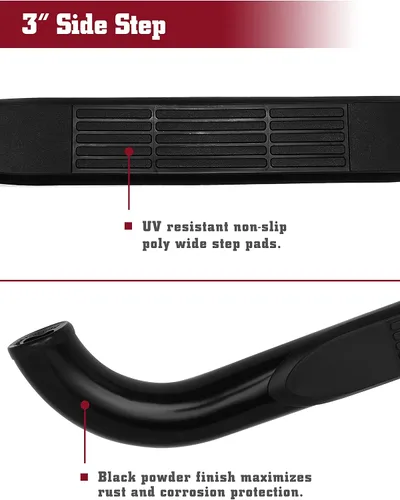 Vista 5 de TAC - Escalón lateral para Ford F150 2015-2026 cabina regular 2017-2026 Ford F250/F350/F450/F550 Super Duty Cab regular Cab 3 pulgadas, barras