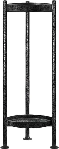 Vista 7 de Lilybud- lily Soporte para plantas para interiores y exteriores, soporte de hierro de 2 niveles, soporte de pedestal de 30 pulgadas de alto