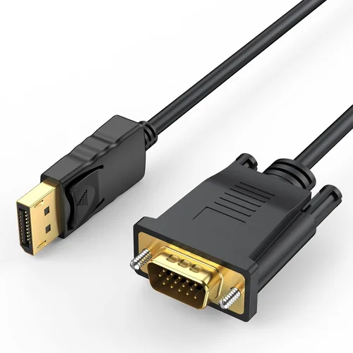 Vista 9 de Paquete de 2 cables DisplayPort a VGA de 6 pies, cable de video macho a macho de 1080 P@60 Hz Unidireccional, sin audio, diseño multiblindado