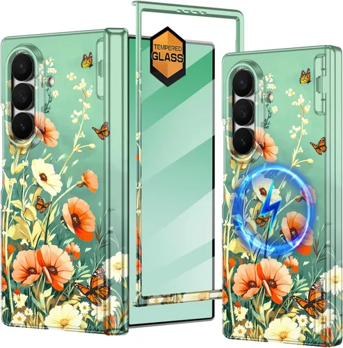 Vista 23 de Hekodonk Funda para Galaxy Z Flip 7, compatible con MagSafe, protector de pantalla integrado, protección de bisagra, magnética, delgada, a prueba