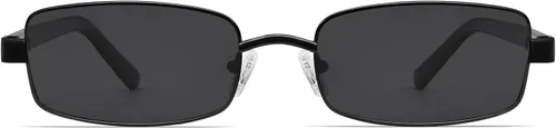 Vista 3 de VANLINKER Lentes de sol polarizados rectangulares retro para mujeres y hombres, pequeños años 90, vintage, moderno, delgado, estrecho, marco