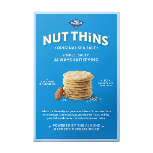 Vista 6 de Blue Diamond Almonds Nut-Thins Galletas Crujientes Sin Gluten, Original, Tamaño Familiar, 7.7 oz (Paquete de 6)