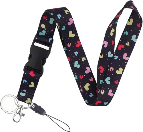 Vista 20 de Yiflin Bonito cordón para el cuello para llaves, llavero, cartera, tarjetero de identificación, con hebilla de liberación rápida