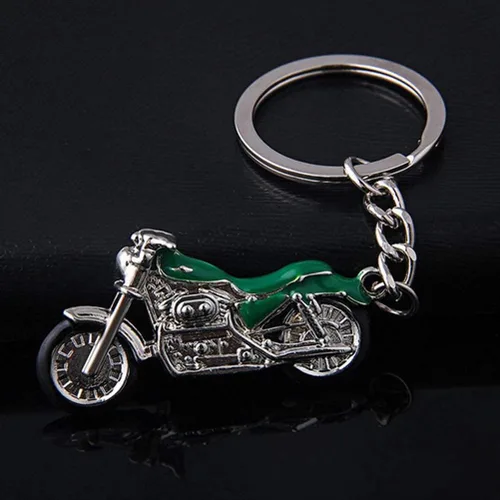 Vista 3 de VOSAREA Llavero con forma de motocicleta, 4 piezas, llavero para automóvil, bolso colgante (color al azar), Negro Azul Rojo Verde