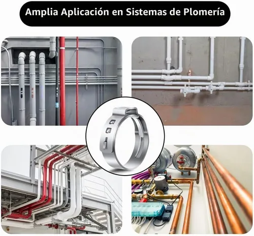 Vista 5 de 50 abrazaderas de cincha PEX de 3/4 pulgadas, abrazaderas de acero inoxidable 304 PEX anillos de engarce para conexiones de tubería PEX