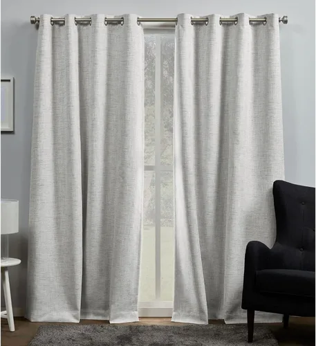 Vista 14 de Exclusive Home Burke - Par de paneles de cortinas 100 % opacas con ojales en la parte superior, 52 x 63 pulgadas, negro, juego de 2