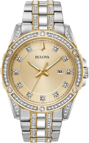 Vista 2 de Bulova Men's Crystal Accented Gift Set with 3-Hand Date Quartz Watch and ID Bracelet