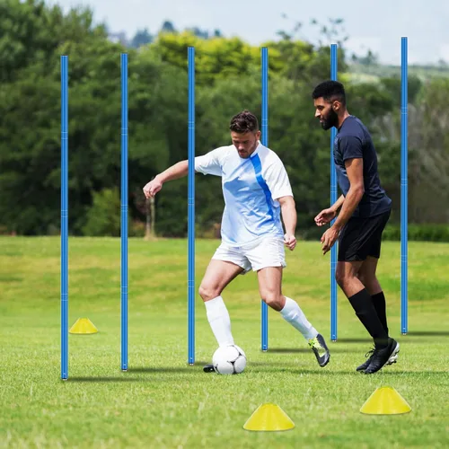 Vista 3 de Haootadiy Varas de Entrenamiento de Agilidad de Fútbol Equipo de Fútbol Ajustable para Entrenamiento Incluye 6 Varas de Agilidad Flexibles