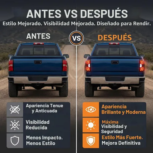 Vista 3 de WOLFSTORM Conjunto de luz trasera Compatible con 2014-2018 Chevy Silverado 1500 y 2015-2018 Chevy Silverado 2500/3500HD, No es compatible con Lente