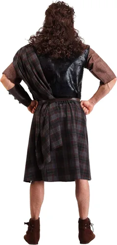 Vista 4 de Braveheart William Wallace - Disfraz para hombre con túnica kilt faja armadura de pecho cinturón y guantelete