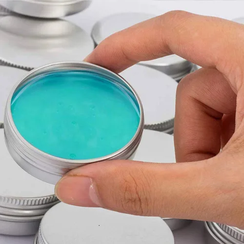 Vista 3 de Hulless Tarro de lata de aluminio de 0.5 onzas, recipientes recargables de 0.5 fl oz, tapa de rosca de aluminio, botella redonda para cosméticos
