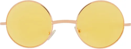 Vista 8 de OWL Gafas de sol redondas con marco de metal, círculo, retro, hippie, protección UV400 Lente verde-transparente de 2 tonos / dorado