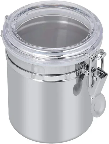 Vista 3 de Fdit Recipiente de almacenamiento de café y alimentos de acero inoxidable, recipiente de café, tarro de almacenamiento de alimentos, té, azúcar
