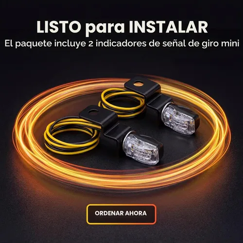 Vista 8 de ANKIA - 2 luces intermitentes universales para motocicleta, 12 V, mini LED Negro 01