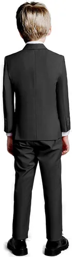 Vista 3 de Traje de 5 piezas para niños, conjunto de chaleco y pantalones de esmoquin con corbata para niño formal