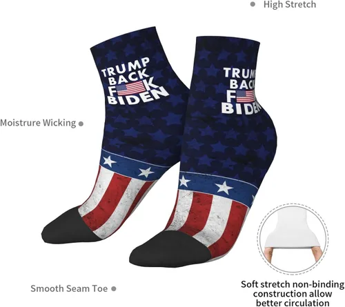 Vista 7 de Trump Back Fuck Biden Ankle Socks Winter Low Cut Sports Warm Comfort Breathable Casual Socks For Mens And Womens -5