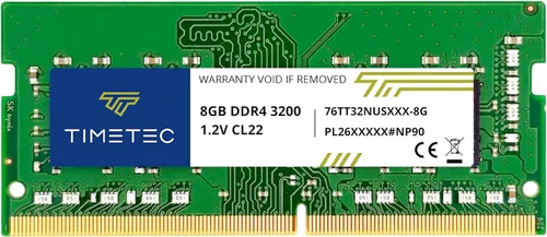 Vista 17 de Timetec Pinnacle 8 GB DDR4 3200 MHz (o 2933 MHz o 2666 MHz) PC4-25600 sin ECC sin búfer 1.2 V CL22 1Rx8 de rango único 260 pines SODIMM Módulo