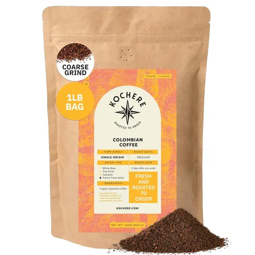 Vista 17 de Café molido colombiano Medellín, granos de café tostado medio de origen único, recién tostado a pedido, café molido orgánico, grado especial