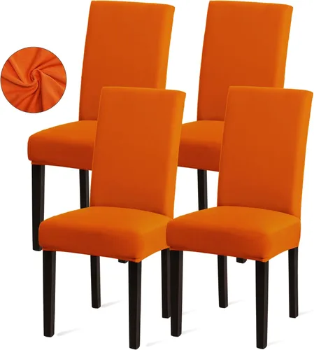 Vista 17 de Sufdari Juego de 2 fundas para sillas de comedor, fundas para sillas de cocina, fundas para sillas Parsons, protectores de sillas de elastano
